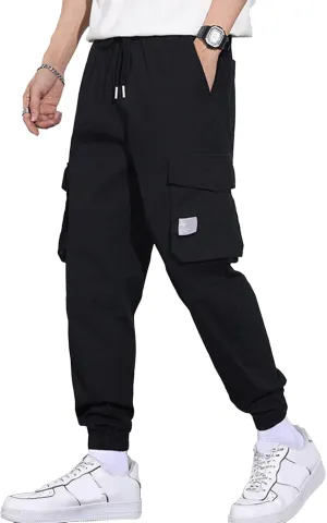 XYXIONGMAO Men's Functional Techwear Overalls Hip Hop Tactical Sweatpants Slacks Streetwear Harem Joggers Cargo Pants
