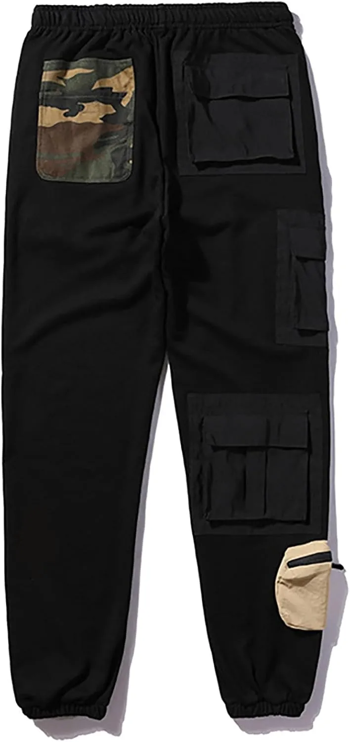XYXIONGMAO Men's Multiple Pockets Cargo Sweatpants Men Baggy Pants Goth Streetwear Pants Mens Harem Pants Dark Rave Pants Men