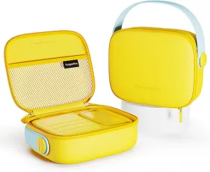 Yellow Makeup Case  Macaron Color Hard Shell Cosmetic Travel Case with Compartments, Waterproof & Durable, Portable Organizer for Make up, Skincare, and Accessories (Sunshine Yellow)