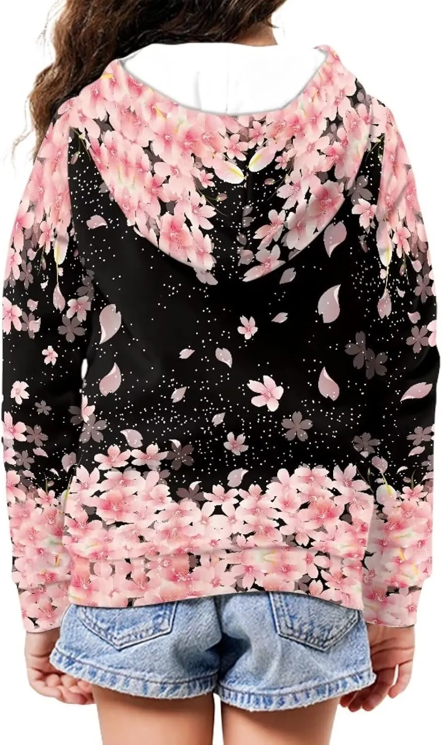 Yewattles Unisex Boys Girls Zip Up Hoodies Sweatshirts Long Sleeve Printed Top with Pockets Thin Coat for Age 6-16 Kids