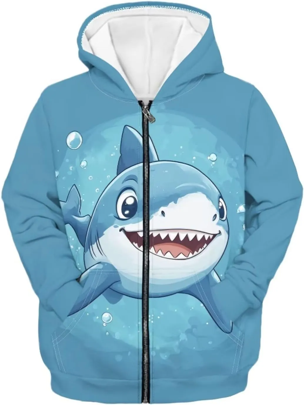 Yewattles Unisex Boys Girls Zip Up Hoodies Sweatshirts Long Sleeve Printed Top with Pockets Thin Coat for Age 6-16 Kids