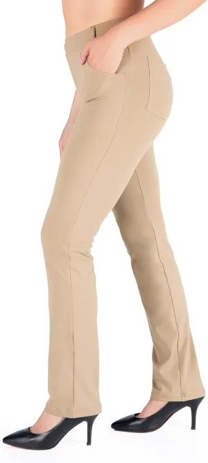 Yogipace,Belt Loops,Women's Petite/Regular/Tall Straight Leg Yoga Dress Pants