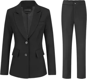 YUNCLOS Women's 2 Piece Office Work Suit Set One Button Blazer and Pants