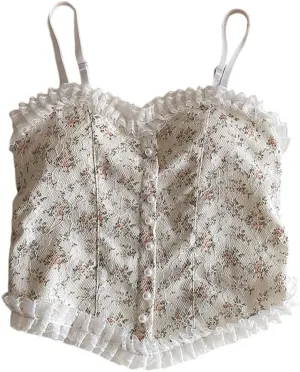 Zcargel 1/2PCS Floral Camisole Floral Lace Camisole Women Sexy Summer Tank Top Spaghetti Straps Camisole V-Neck Camisole