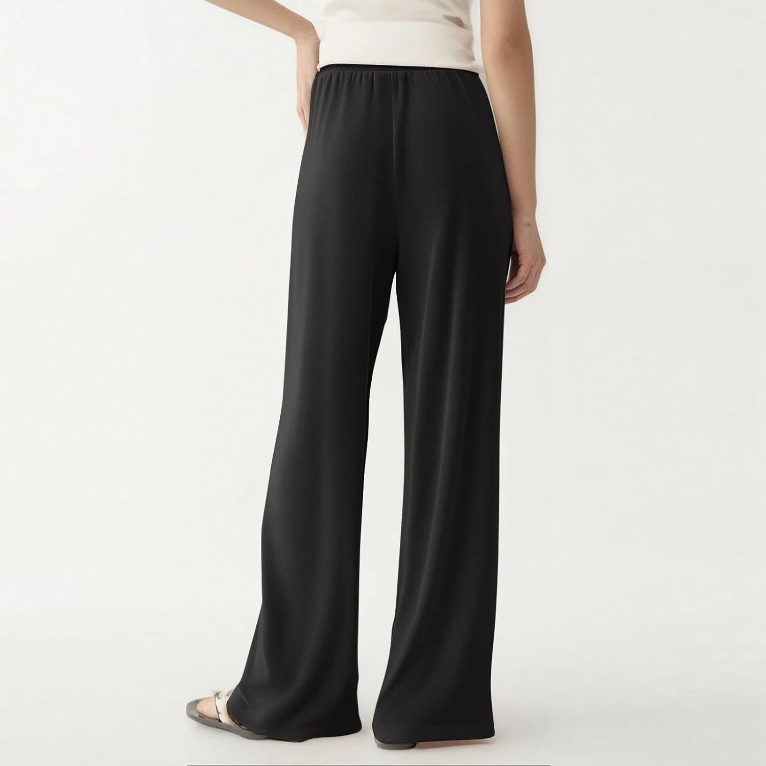 ZEFOTIM Wide Leg Lounge Pants for Women Drawstring High Waisted Pants Solid Color Lounge Trouser with Pocket