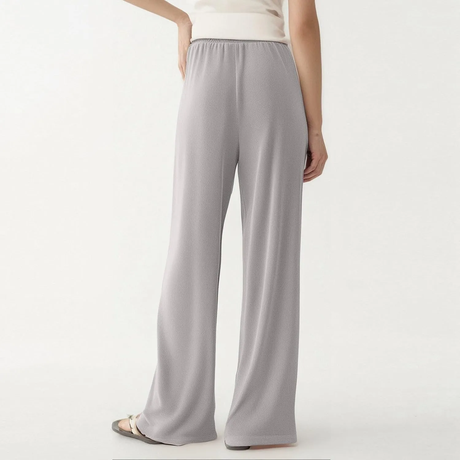 ZEFOTIM Wide Leg Lounge Pants for Women Drawstring High Waisted Pants Solid Color Lounge Trouser with Pocket