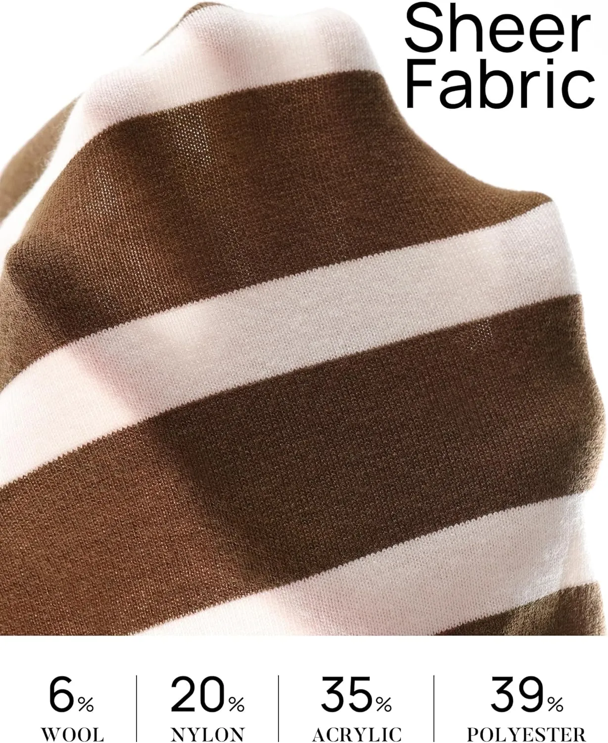ZESICA Women's Long Sleeve Lightweight Striped Tops Fall Crewneck Ribbed Knit Shirts